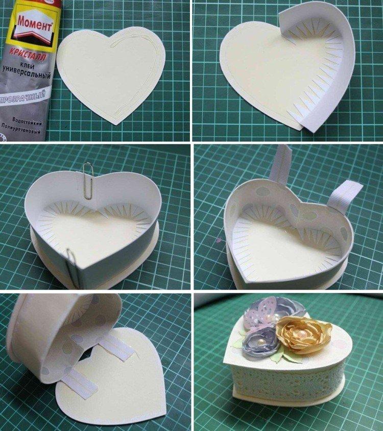 Boîte en forme de coeur - Comment faire une boîte en papier