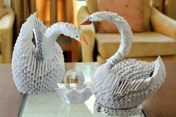 Cygne en papier modulaire - comment faire