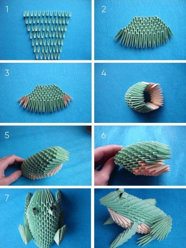 Grenouille en papier modulaire - comment faire