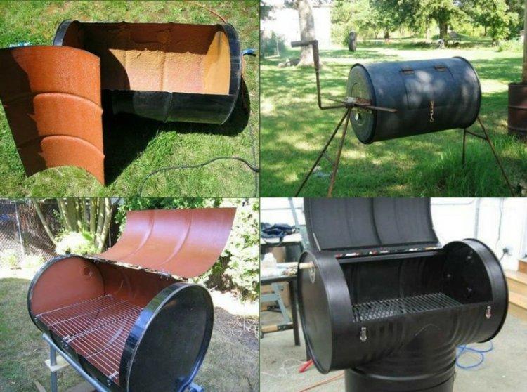 Brasero d'un tonneau en métal avec vos propres mains