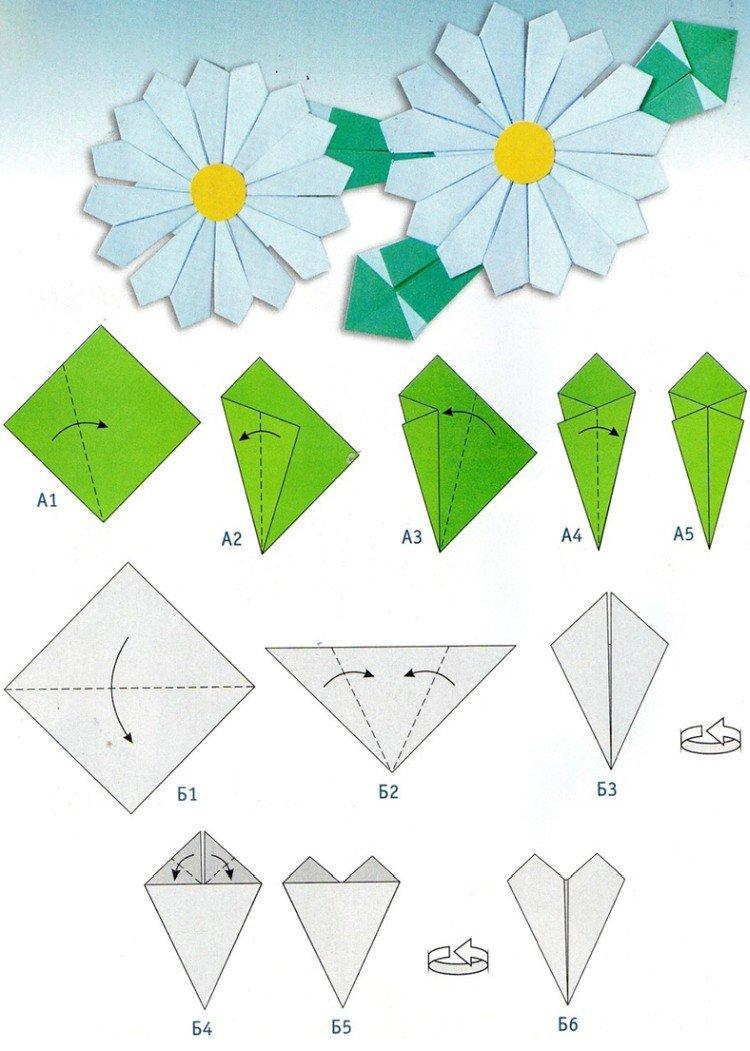 Camomille - Comment faire des fleurs en papier origami