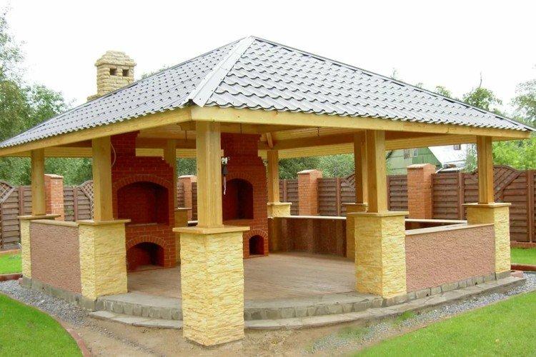 Tonnelle avec barbecue avec vos propres mains