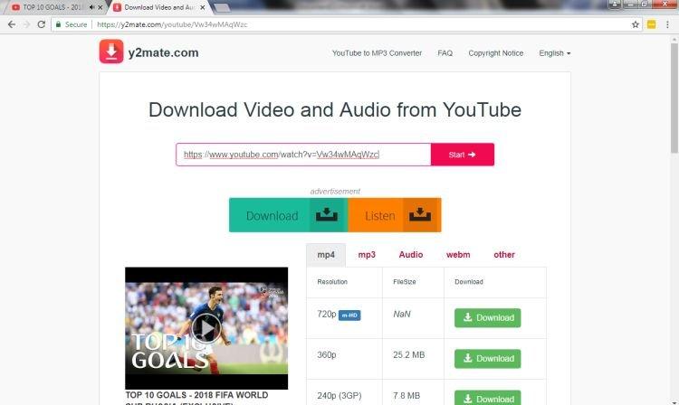 y2mate - Comment télécharger des vidéos YouTube