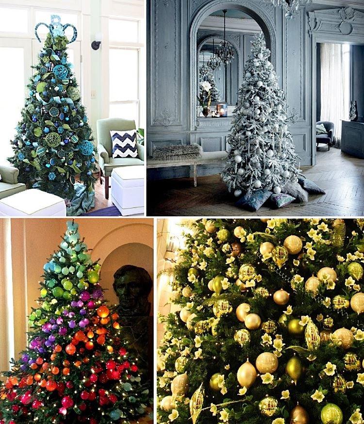 Couleur unique - Comment décorer un sapin de Noël pour le nouvel an 2021