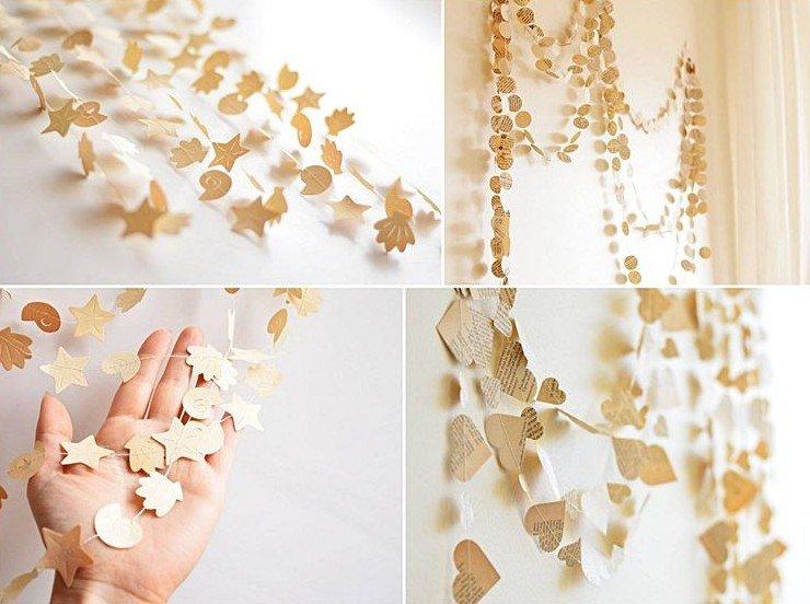 Guirlandes en papier - Comment décorer une pièce pour le Nouvel An