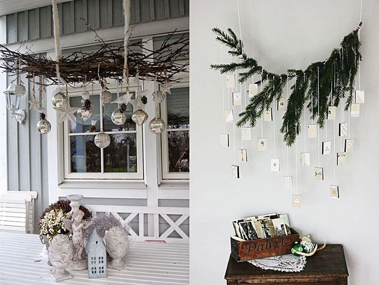 Branches avec décorations - Comment décorer une pièce pour le Nouvel An