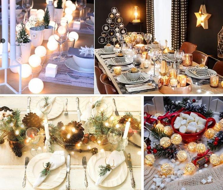 Guirlandes sur la table du Nouvel An - Comment décorer la table pour le Nouvel An 2021