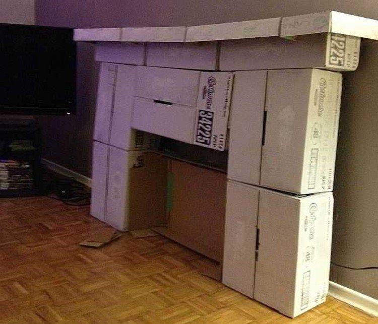 Cheminée à faire soi-même à partir de petites boîtes