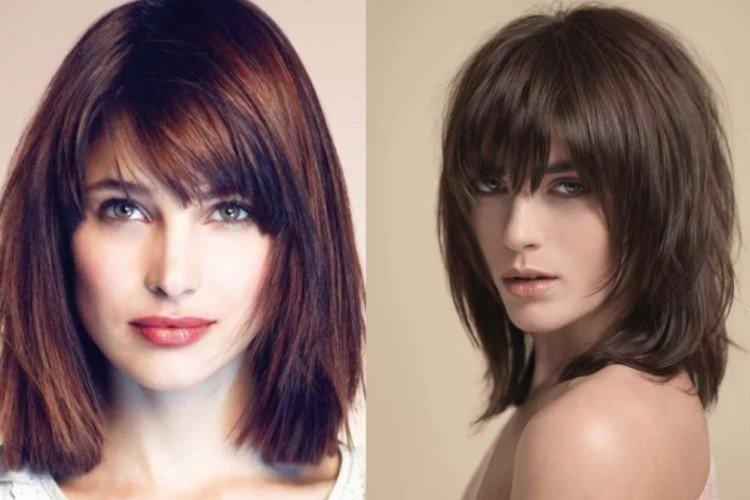 Kare avec une frange pour cheveux mi-longs