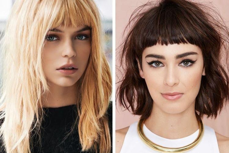 Cascade pour cheveux mi-longs avec frange courte