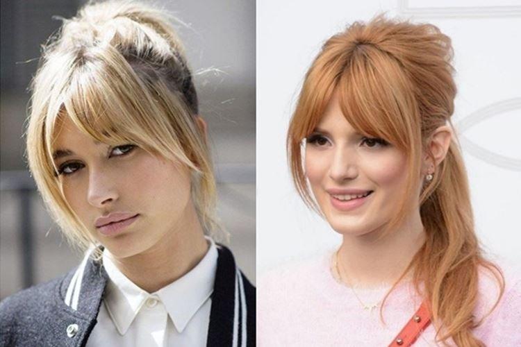 Cascade pour cheveux mi-longs avec une frange dans les deux sens