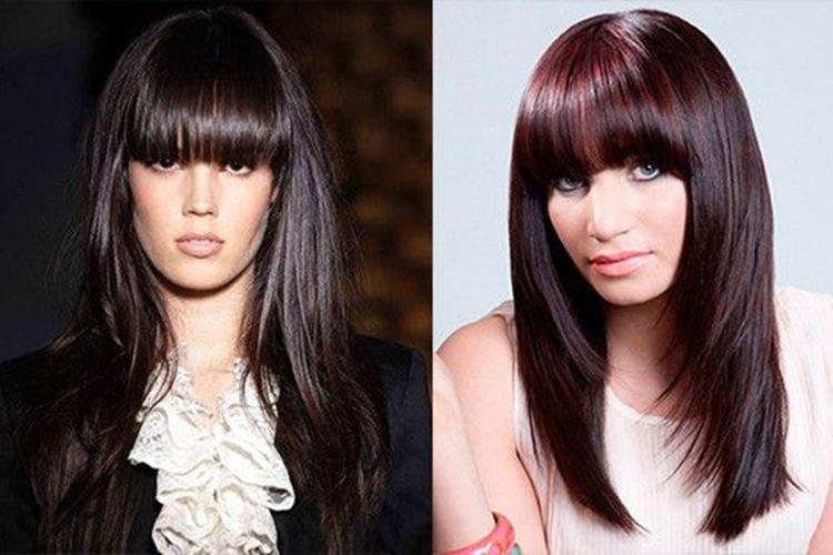 Cascade pour cheveux raides avec frange