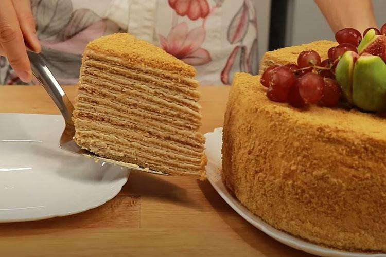 Gâteau au miel et caramel - recette pas à pas avec photo
