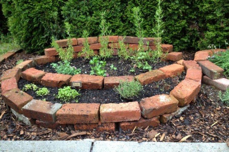 Parterres de fleurs en briques de bricolage