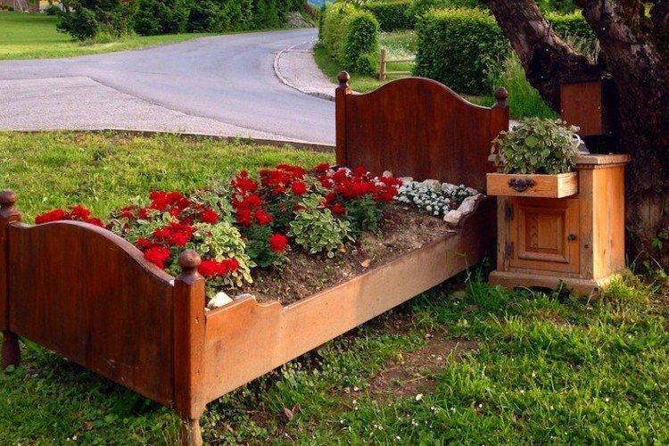 Parterres de fleurs à faire soi-même à partir de vieux meubles