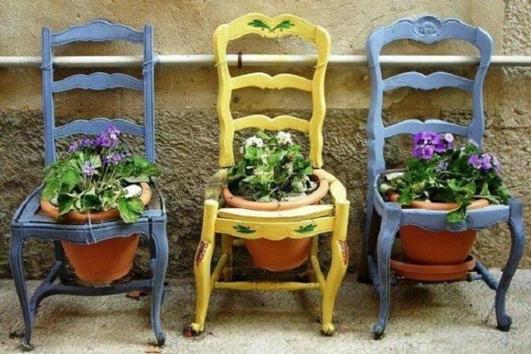 Parterres de fleurs à faire soi-même à partir de vieux meubles