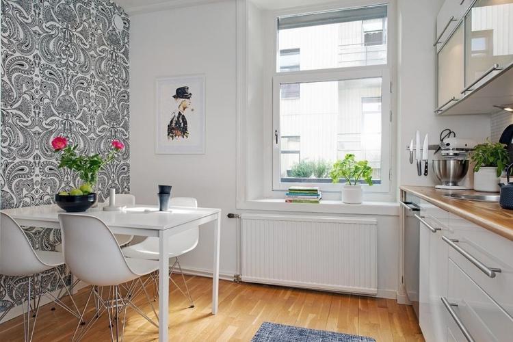 Comment combiner du papier peint avec un motif - Combiner du papier peint dans la cuisine