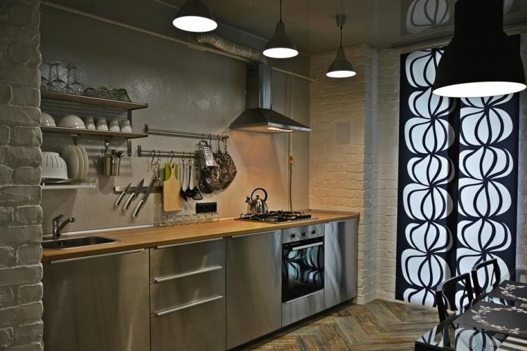 Comment combiner des textures dans la cuisine - Combiner du papier peint dans la cuisine