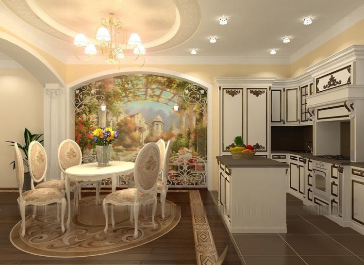 Décorer des niches et des panneaux muraux - Combiner du papier peint dans la cuisine