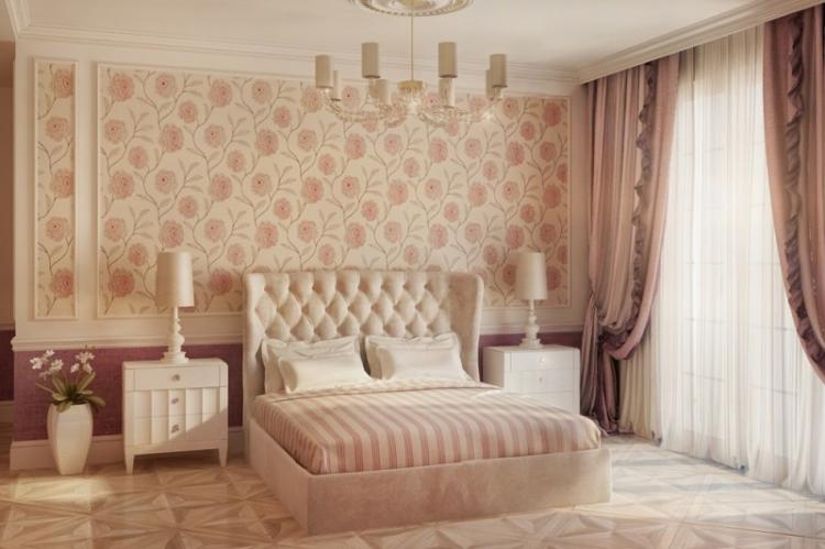 Combinaison horizontale de papier peint dans la chambre