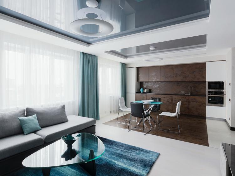 Cuisine-salon Un triomphe de la fonctionnalité - design d'intérieur