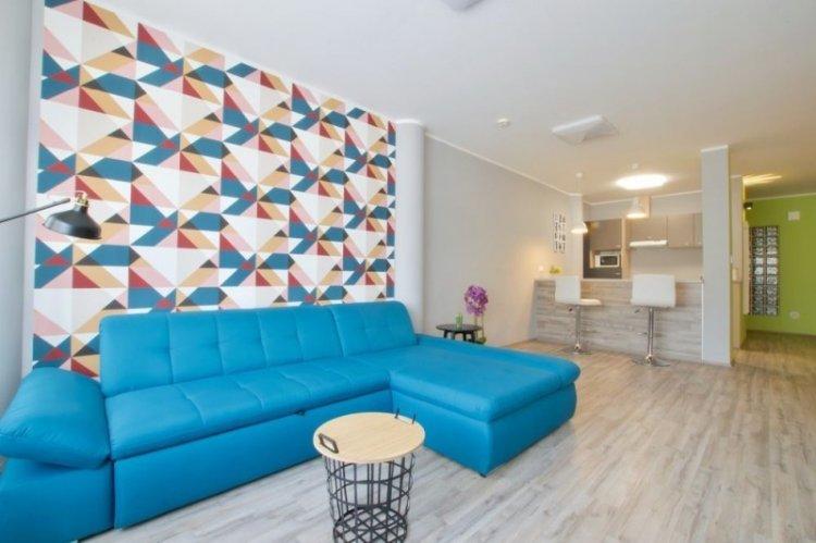 Conception de plafond - Conception de cuisine-salon dans un style moderne