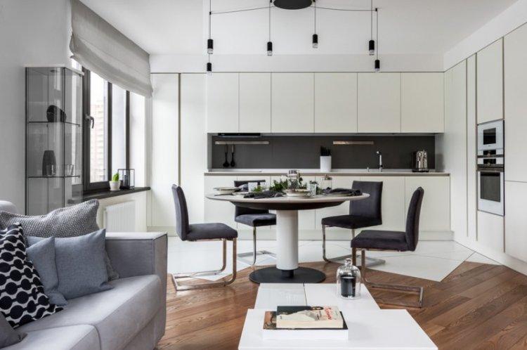 Conception de cuisine-salon dans un style moderne - photo