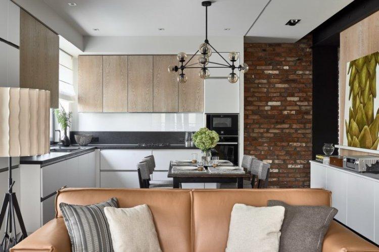 Conception de cuisine-salon dans un style moderne - photo