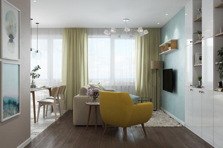 Conception de cuisine-salon dans un style moderne - photo