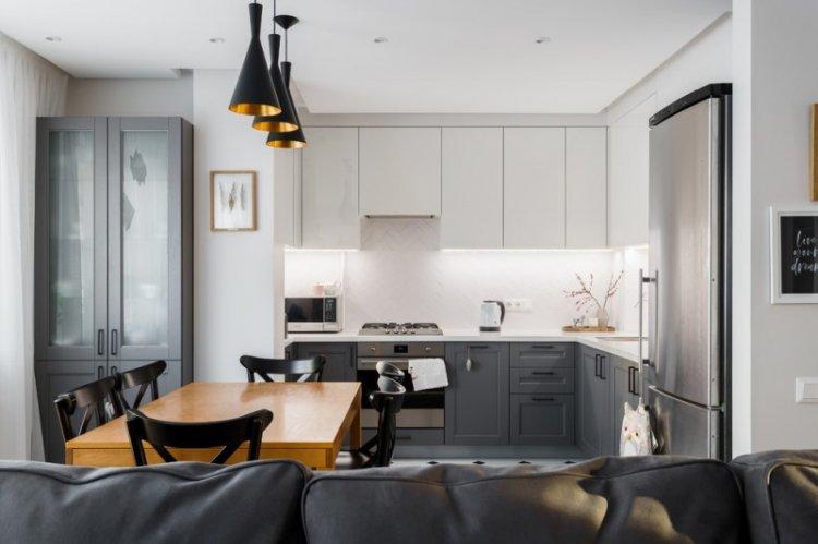 Conception de cuisine-salon dans un style moderne - photo