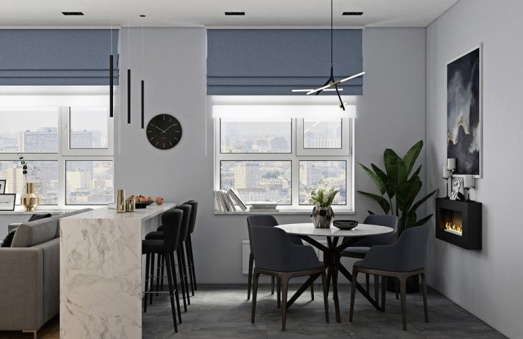 Cuisine-salon Escalade - design d'intérieur