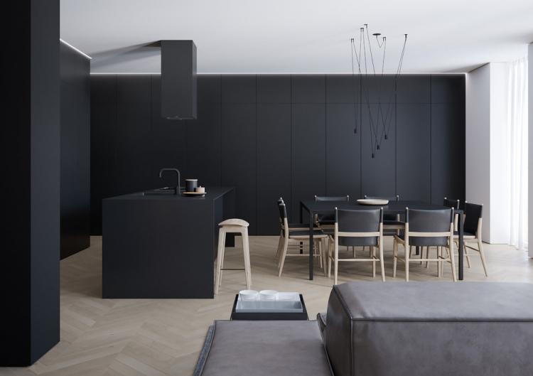 Intérieur Studio noir - design d'intérieur