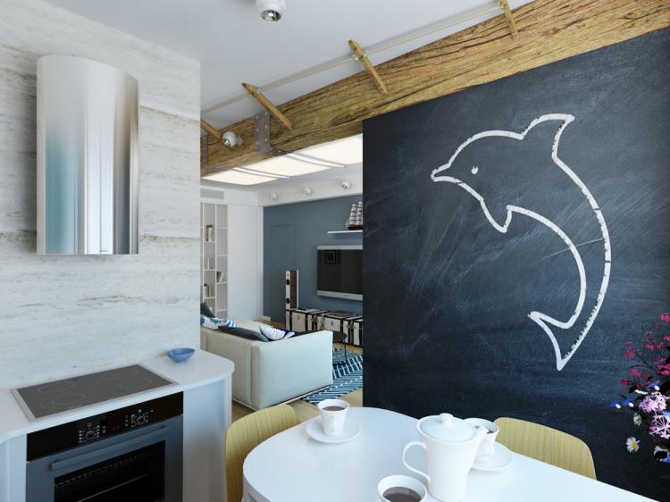 Appartement dans un style nautique - design d'intérieur