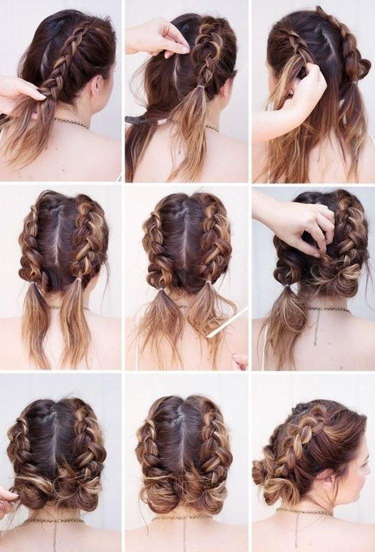 Tresses hautes - Coiffures faciles pour cheveux mi-longs à vous-même en 5 minutes
