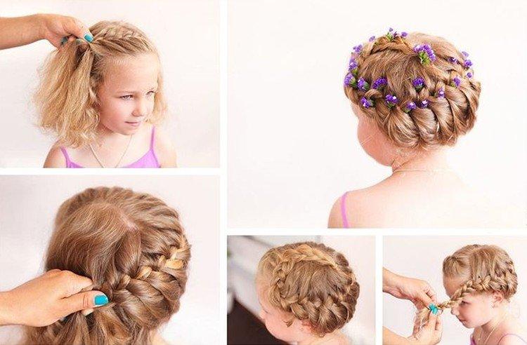 Tresse en cercle - Coiffures faciles pour les filles à elle-même en 5 minutes