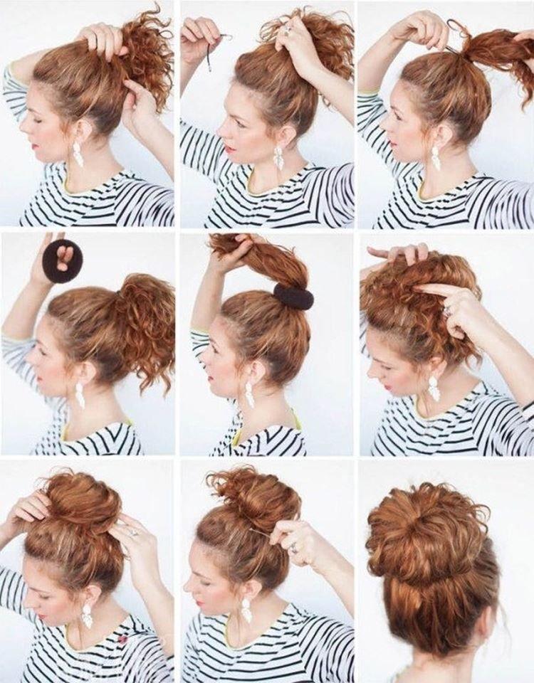 Chignon pour cheveux ondulés - Coiffures faciles à l'école pour vous-même en 5 minutes