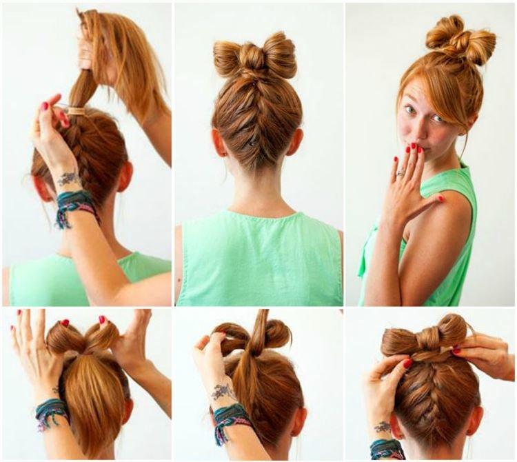 Noeud amusant - Coiffures faciles à l'école pour vous-même en 5 minutes