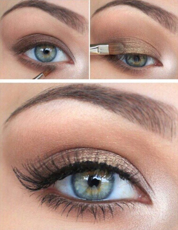 Maquillage pour les yeux bleus - photos étape par étape