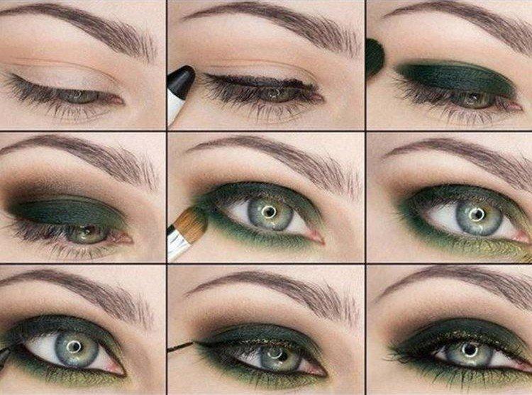 Maquillage de soirée pour les yeux verts