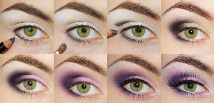 Maquillage pour les yeux verts - photos étape par étape