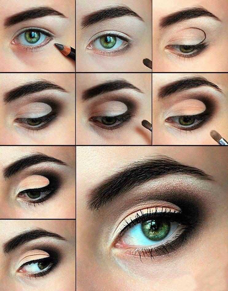 Maquillage pour les yeux verts - photos étape par étape