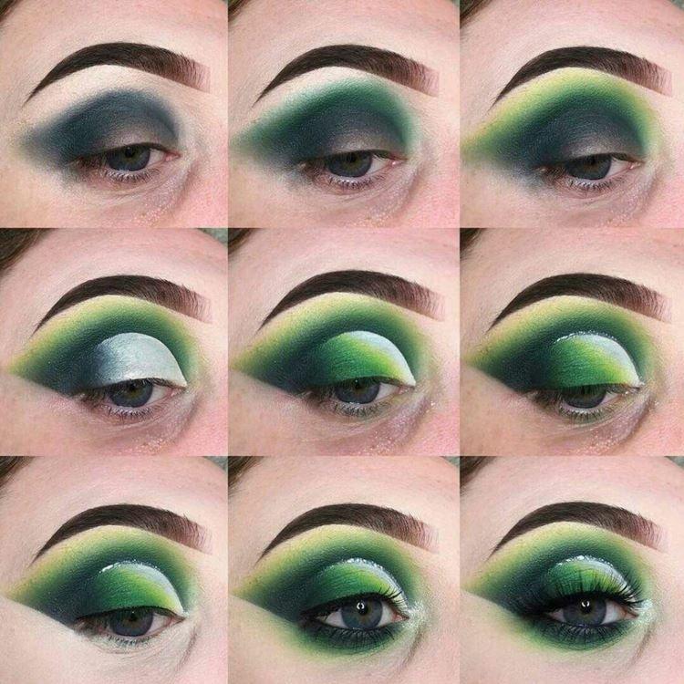 Maquillage pour les yeux verts - photos étape par étape