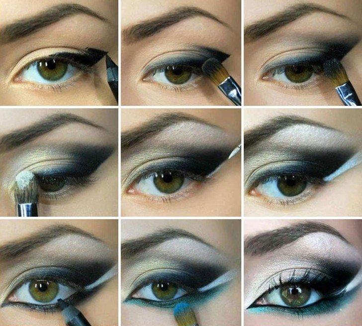 Maquillage pour les yeux verts - photos étape par étape