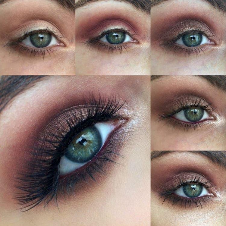 Maquillage pour les yeux verts - photos étape par étape