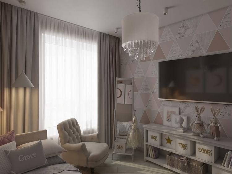 Petite chambre d'enfant pour une fille - design d'intérieur
