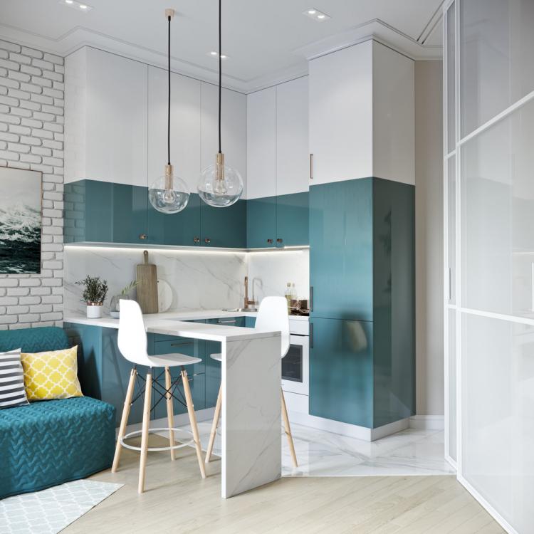 Petit appartement dans un style marin, Moscou - design d'intérieur