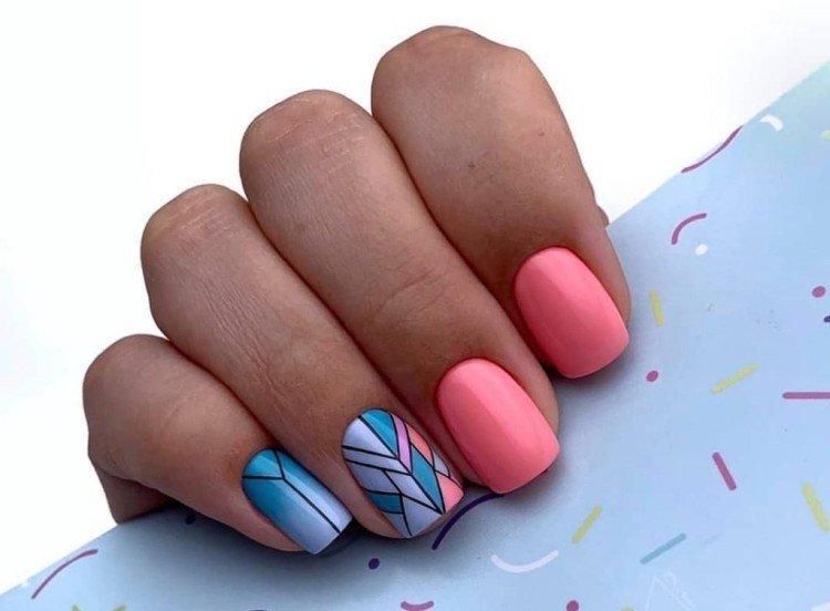 Géométrie et abstraction - Manucure pour ongles courts 2021