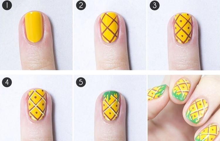 Manucure d'été pour ongles courts