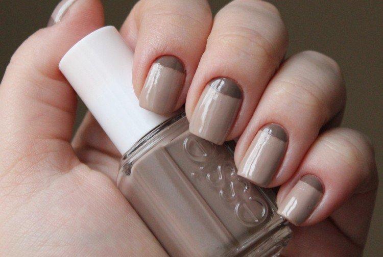 Nuances de café - Manucure à l'école pour les ongles courts