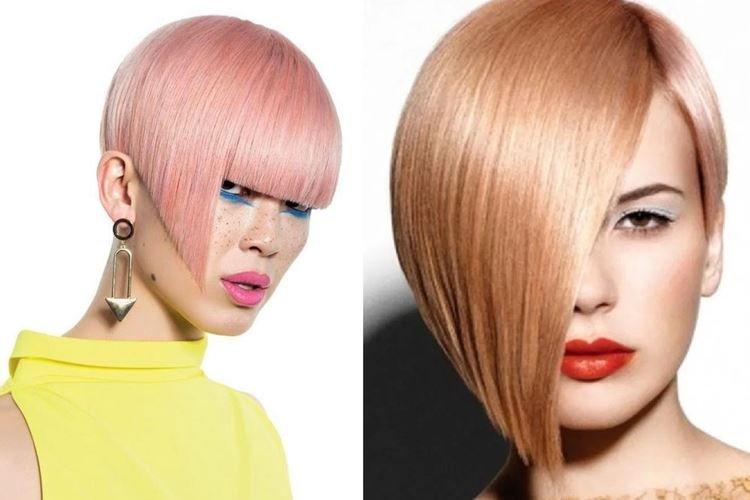 Asymétrie géométrique - Coupes de cheveux femme à la mode 2020 pour cheveux courts